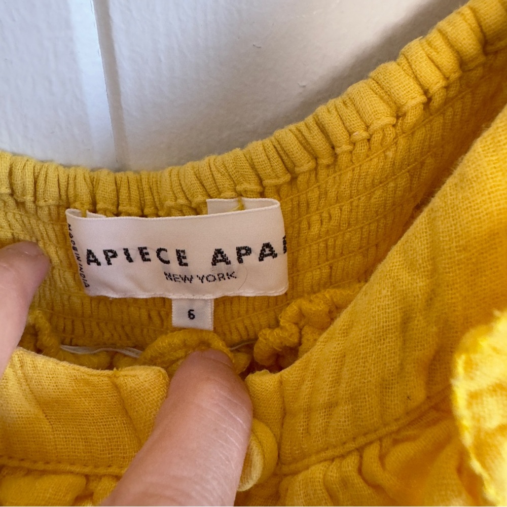 Apiece Apart Lypie Ruffle Tank Yellow Maxi Dress 6 - Picture 4 of 9